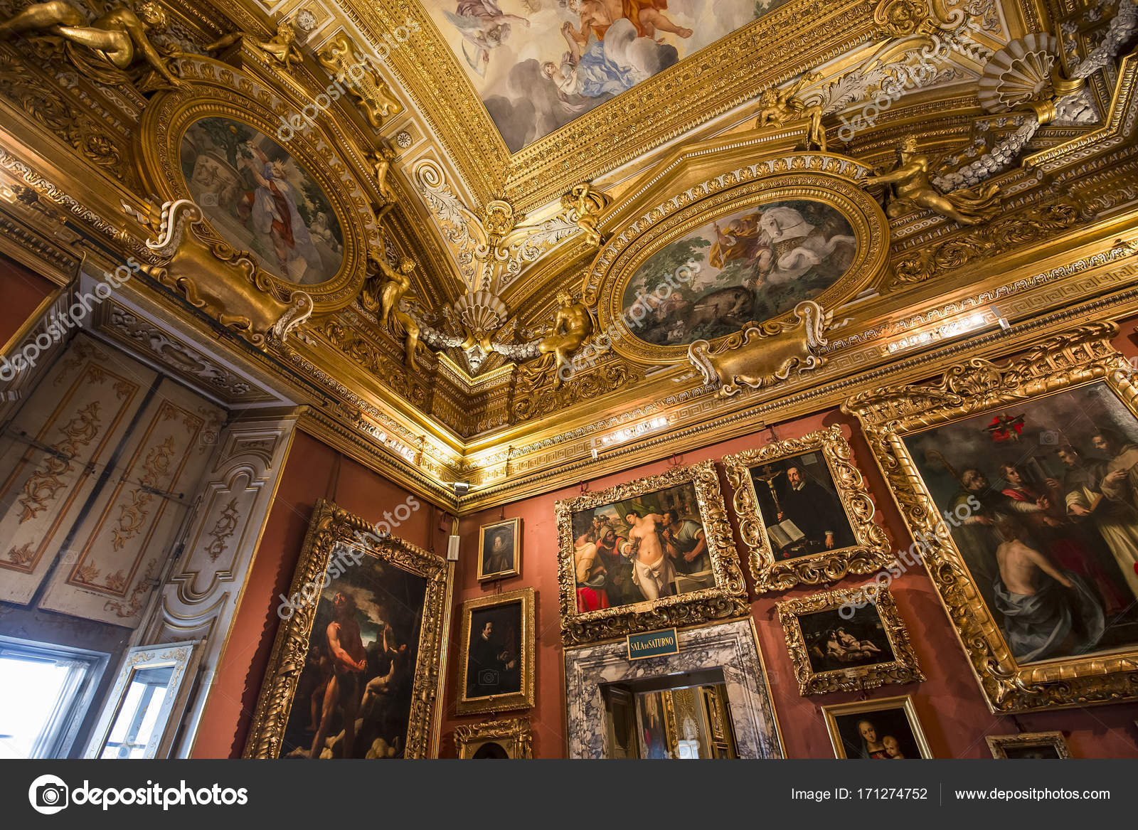 Interiors Of Palazzo Pitti Florence Italy Stock