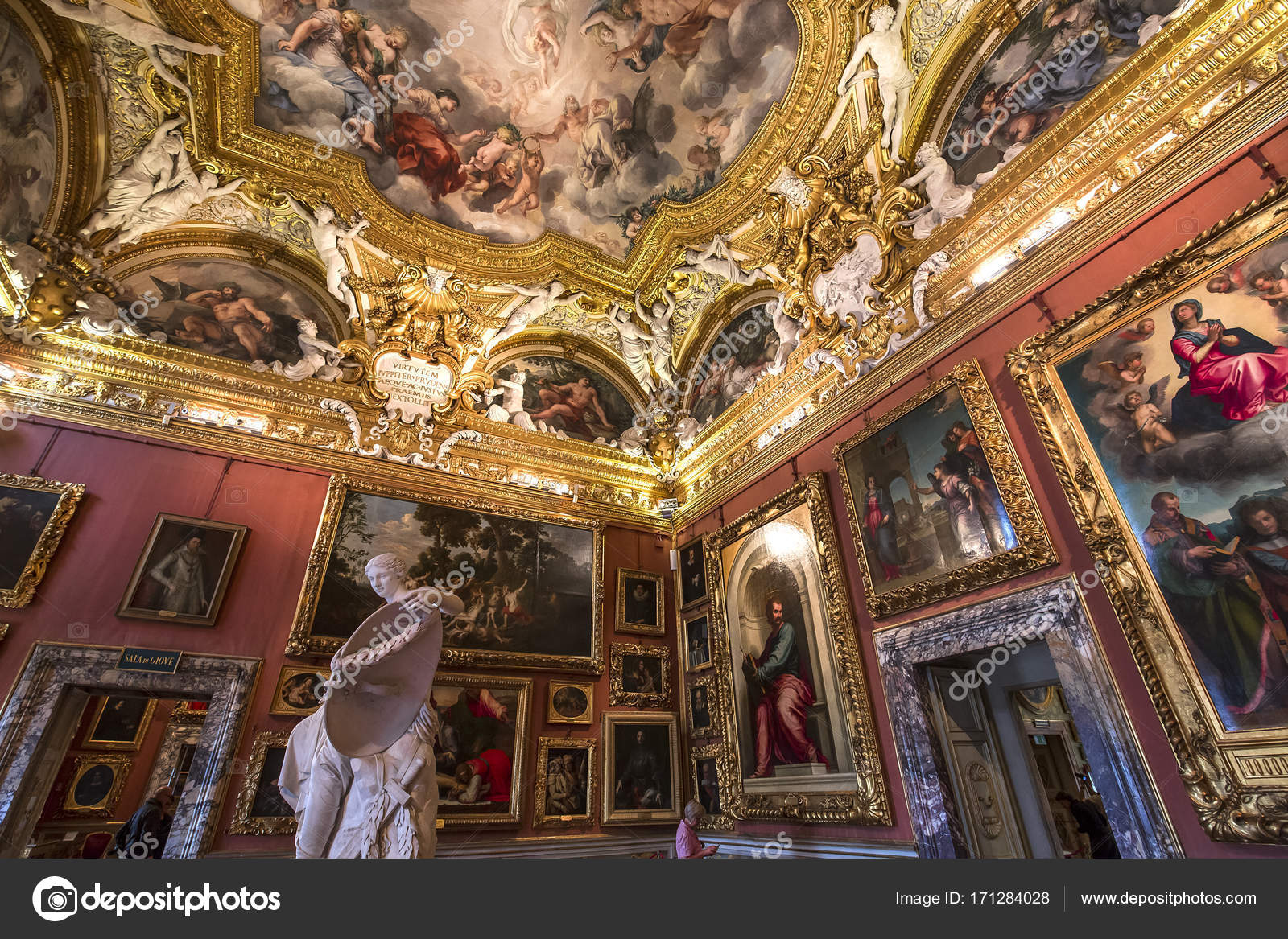 Interiors Of Palazzo Pitti Florence Italy Stock