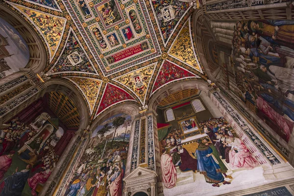 Siena Italy June 2016 Architectural Detais Piccolomini Library Siena Cathedral — Stock Photo, Image