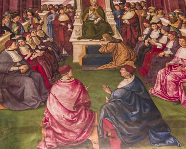 Siena, İtalya, 11 Haziran 2016: mimari detais Piccolomini Kütüphane, Siena Katedrali, 11 Haziran 2016 Siena, İtalya