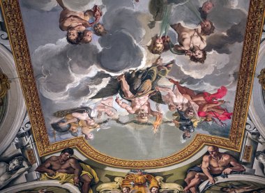 Roma, İtalya, 14 Haziran 2015: iç ve mimari detaylarını Doria Pamphilj Gallery, 14 Haziran 2015, Roma, İtalya