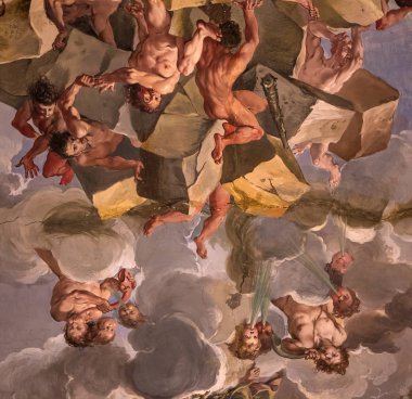 Roma, İtalya, 14 Haziran 2015: iç ve mimari detaylarını Doria Pamphilj Gallery, 14 Haziran 2015, Roma, İtalya