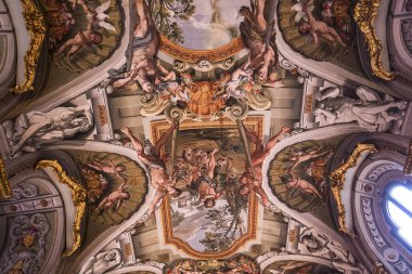 Roma, İtalya, 14 Haziran 2015: iç ve mimari detaylarını Doria Pamphilj Gallery, 14 Haziran 2015, Roma, İtalya