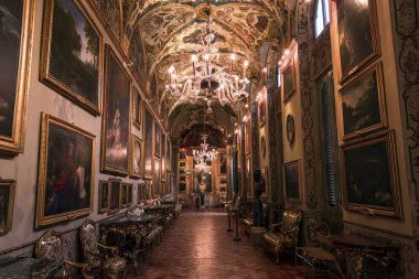 Roma, İtalya, 14 Haziran 2015: iç ve mimari detaylarını Doria Pamphilj Gallery, 14 Haziran 2015, Roma, İtalya