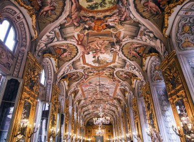 Roma, İtalya, 14 Haziran 2015: iç ve mimari detaylarını Doria Pamphilj Gallery, 14 Haziran 2015, Roma, İtalya
