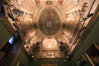 Roma, İtalya, 14 Haziran 2015: iç ve mimari detaylarını Doria Pamphilj Gallery, 14 Haziran 2015, Roma, İtalya