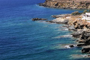 magne Yarımadası'nda, Peloponnese, Yunanistan Limeni Köyü yakınındaki kıyı şeridi 