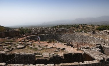 Mikines, Yunanistan, 10 Eylül 2017: Harabeleri, Mycenae şehir, 10 Eylül 2017 Mikenes, peloponnese, Yunanistan
