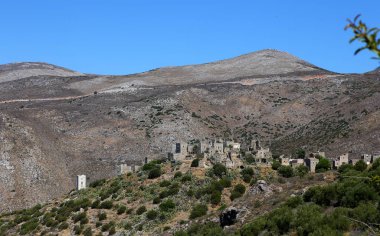 Vatheia, Yunanistan, 16 Eylül 2017: Müstahkem köy, Vatheia, 16 Eylül 2017 Vatheia, peloponnese, Yunanistan