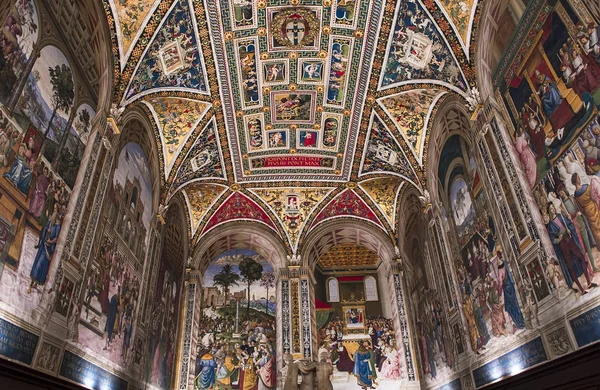 Piccolomini 도서관 2016 Siena 이탈리아에서의 이탈리아 2016 Detais — 스톡 사진