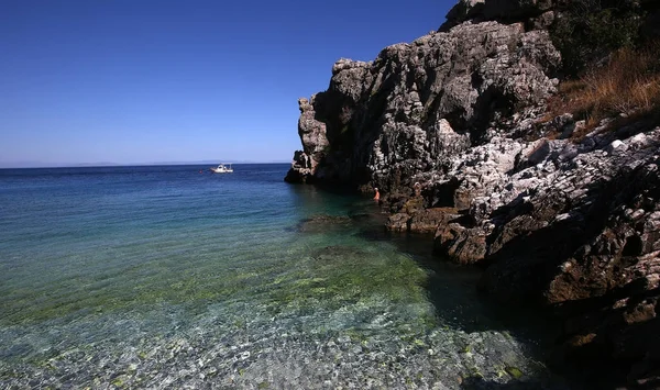 Spiaggia Ghiaia Del Villaggio Kokkala Magne Peloponneso Grecia — Foto Stock