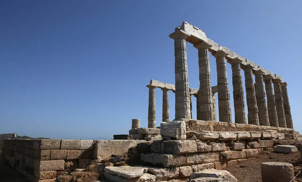 Cape Sounion Grecia Settembre 2017 Tempio Poseidone Capo Sounion Settembre — Foto Stock