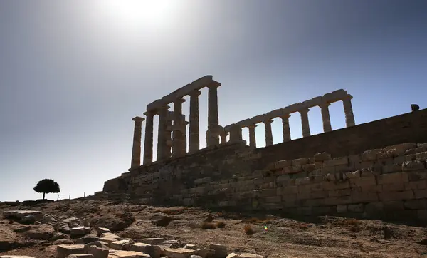 Cape Sounion Grecia Settembre 2017 Tempio Poseidone Capo Sounion Settembre — Foto Stock