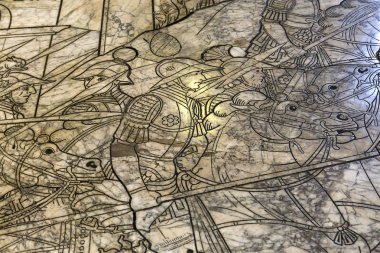 Siena, İtalya, 11 Haziran 2016: zemin mermer kaplama duomo, Siena katedral, 11 Haziran 2016 Siena, İtalya'nın detais