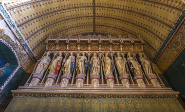 Pierrefonds, Fransa, 13 Ağustos 2016: iç mekanlar ve chateau de Pierrefonds, 15 Ağustos, 2016 ayrıntılarda Pierrefonds, Oise, Fransa