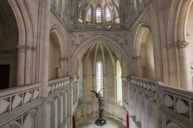 Pierrefonds, Fransa, 13 Ağustos 2016: iç mekanlar ve chateau de Pierrefonds, 15 Ağustos, 2016 ayrıntılarda Pierrefonds, Oise, Fransa