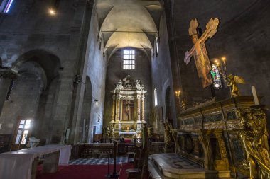 Lucca, İtalya, 07 Haziran 2016: San Michele foro Kilisesi, 07 Haziran 2016 Lucca, Toskana, İtalya, mimari detaylar