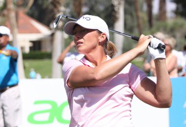 Rancho Mirage, California'da - 04 Nisan 2015: Angela Stanford Ana ilham golf turnuvasında Lpga tur, 04 Nisan 2015 Mission Hills şehir kulübü, Rancho Mirage, Kaliforniya, ABD