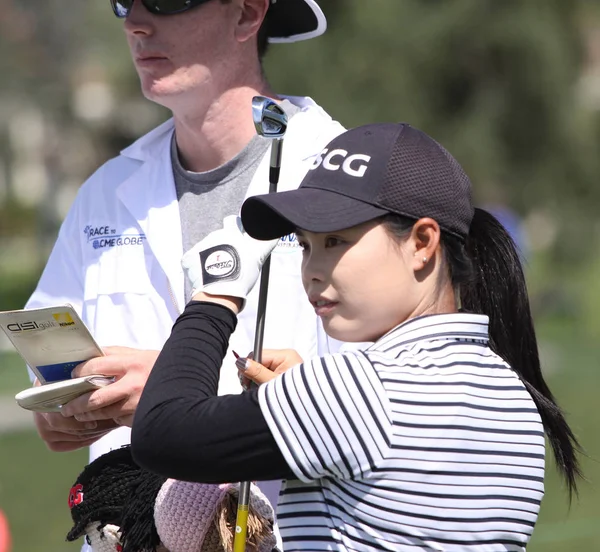 加州兰乔幻影 4月4日 在加州兰乔幻影观澜湖乡村俱乐部举行的 Lpga 巡回赛安娜励志高尔夫球比赛上 泰国的 Moriya Jutanugarn — 图库照片