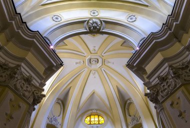 Anacapri, İtalya, 08 Haziran 2015: iç mekanlar ve mimari detaylar Chiesa San Michele Kilisesi, 08 Haziran 2015, Anacapri, Capri Adası, İtalya