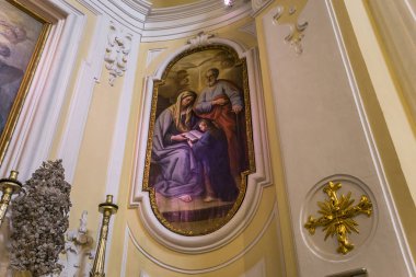 Anacapri, İtalya, 08 Haziran 2015: iç mekanlar ve mimari detaylar Chiesa San Michele Kilisesi, 08 Haziran 2015, Anacapri, Capri Adası, İtalya