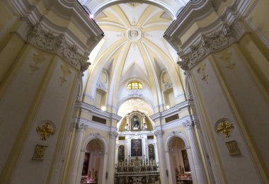 Anacapri, İtalya, 08 Haziran 2015: iç mekanlar ve mimari detaylar Chiesa San Michele Kilisesi, 08 Haziran 2015, Anacapri, Capri Adası, İtalya