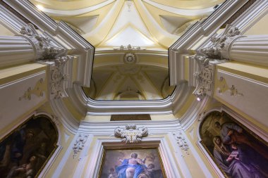 Anacapri, İtalya, 08 Haziran 2015: iç mekanlar ve mimari detaylar Chiesa San Michele Kilisesi, 08 Haziran 2015, Anacapri, Capri Adası, İtalya
