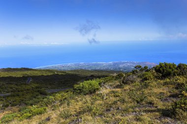 Saint Paul uzun kıyı şeridi, piton Maido, La Reunion Adası üzerinden