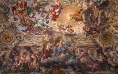 Tavan fresk Palazzo Barberini, Rome, İtalya