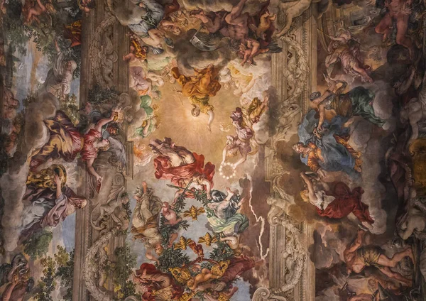 Fresk sufit w Palazzo Barberini, Rzym, Włochy — Zdjęcie stockowe