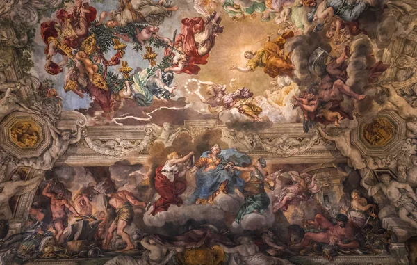 Plafond fresco in het Palazzo Barberini, Rome, Italië — Stockfoto