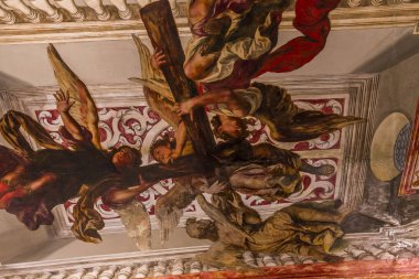 Seville, Endülüs, İspanya, 25 Mayıs 2017: hastane de los venerables Kilisesi, 25 Mayıs 2017 Seville, andalusia, İspanya'nın iç frescoe