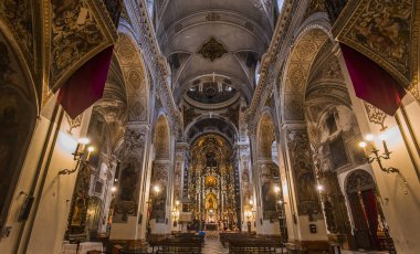 Sevilla, Endülüs, İspanya, 25 Mayıs 2017: Santa maria Magdalena Kilisesi, 25 Mayıs 2017 Seville, andalusia, İspanya İç