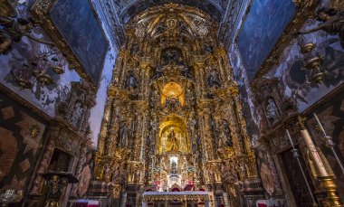 Sevilla, Endülüs, İspanya, 25 Mayıs 2017: Santa maria Magdalena Kilisesi, 25 Mayıs 2017 Seville, andalusia, İspanya İç