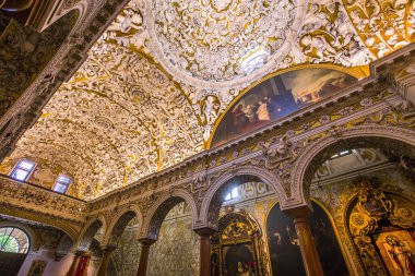 Sevilla, Endülüs, İspanya, 25 Mayıs 2017: Santa maria la blanca Kilisesi, 25 Mayıs 2017 Seville, andalusia, İspanya İç