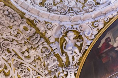 Sevilla, Endülüs, İspanya, 25 Mayıs 2017: Santa maria la blanca Kilisesi, 25 Mayıs 2017 Seville, andalusia, İspanya İç