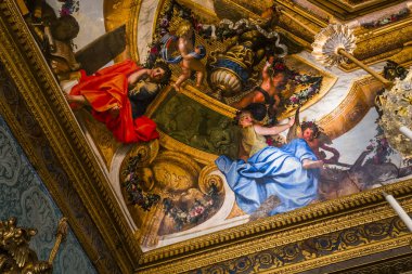 MAINCY, FRANCE, 30 Mart 2017: Vaux le Vikont kalesinin mimari detayları, 30 Mart 2017, Maincy, Fransa