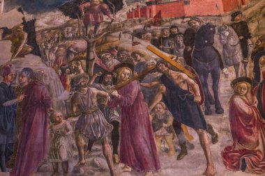 Siena, İtalya, 12 Haziran 2016: iç mekanlar ve mimari dekorlar, Vaftizhane, Siena Katedrali, 12 Haziran 2016 Siena, İtalya