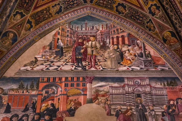 Siena Italien Juni 2016 Innenräume Und Architektonische Dekorationen Des Baptisteriums — Stockfoto