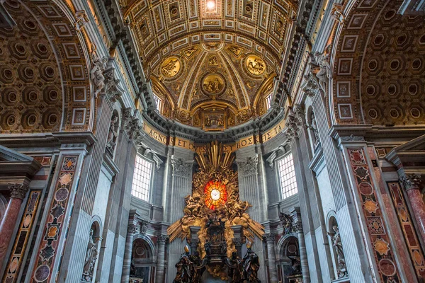 Ciudad Del Vaticano Junio 2015 Interiores Detalles Arquitectónicos Basílica San — Foto de Stock