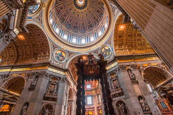 Ciudad Del Vaticano Junio 2015 Interiores Detalles Arquitectónicos Basílica San —  Fotos de Stock