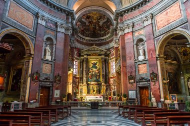 Roma, İtalya, 17 Haziran 2015: iç mekanlar ve San Giacomo kilisede Augusta, 17 Haziran 2015, Roma, İtalya, mimari detaylar