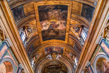 Roma, İtalya, 17 Haziran 2015: iç mekanlar ve mimari detaylar Santa Maria dei Miracoli Kilisesi, 17 Haziran 2015 Roma, İtalya