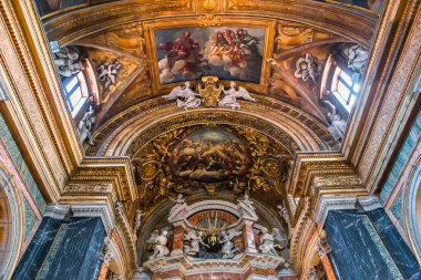 Roma, İtalya, 17 Haziran 2015: iç mekanlar ve mimari detaylar Santa Maria dei Miracoli Kilisesi, 17 Haziran 2015 Roma, İtalya