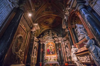 ROME, ITALY, JUNE 16, 2015 : interiors and architectural details of Santa Maria Sopra Minerva church, june 16, 2015 in Rome, Italy clipart