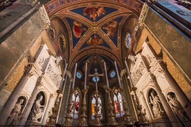 Roma, İtalya, 16 Haziran 2015: iç mekanlar ve mimari detaylar Santa Maria Sopra Minerva Kilisesi, 16 Haziran 2015 Roma, İtalya