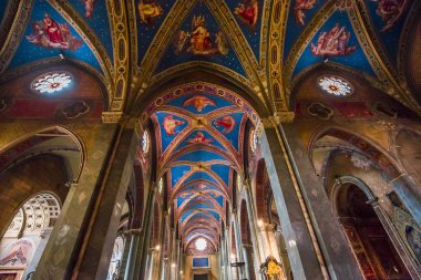 Roma, İtalya, 16 Haziran 2015: iç mekanlar ve mimari detaylar Santa Maria Sopra Minerva Kilisesi, 16 Haziran 2015 Roma, İtalya