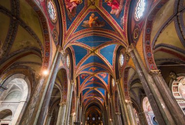 Roma, İtalya, 16 Haziran 2015: iç mekanlar ve mimari detaylar Santa Maria Sopra Minerva Kilisesi, 16 Haziran 2015 Roma, İtalya