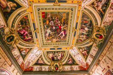 Floransa, İtalya, 25 Ekim 2015: iç mekanlar ve mimari detaylar Palazzo Vecchio, 25 Ekim 2015 Floransa, İtalya