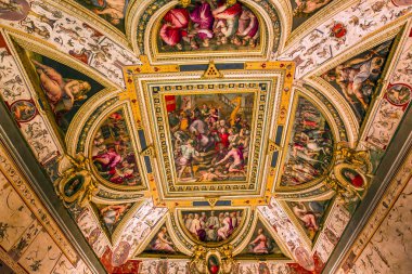 Floransa, İtalya, 25 Ekim 2015: iç mekanlar ve mimari detaylar Palazzo Vecchio, 25 Ekim 2015 Floransa, İtalya